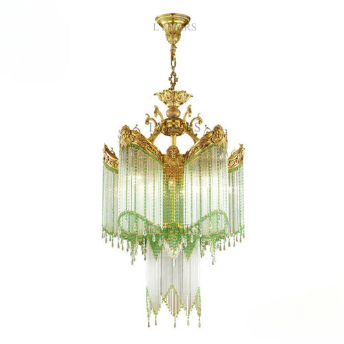 LYFAIRS x FH&Home Baroque Swag-like Glass Rods Crystal Chandelier