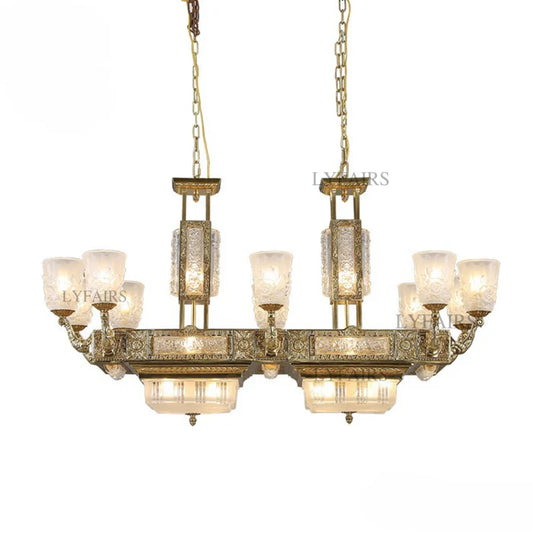 LYFAIRS x FH&Home Baroque Handcrafted Glass Chandelier for Dining Room