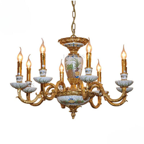 LYFAIRS x FH&Home Hand Painted Pineapple Porcelain Chandelier