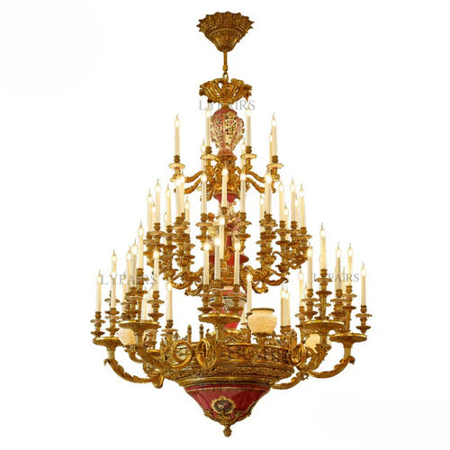 LYFAIRS x FH&Home Baroque Hand Painted Porcelain Brass Chandelier