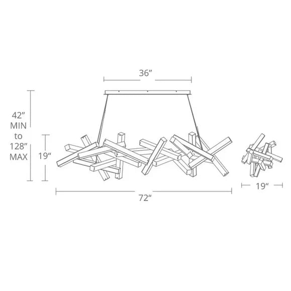 Lustre LED géométrique moderne rond/linéaire en aluminium