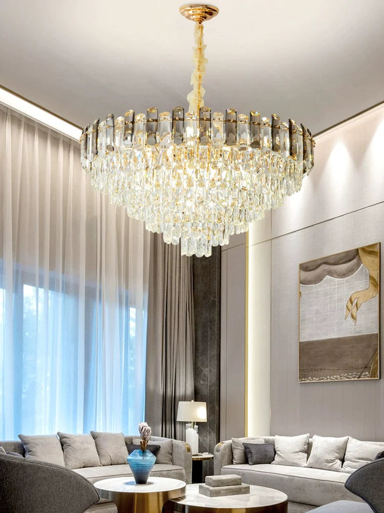 Lustre en cristal de luxe léger pour salon/chambre