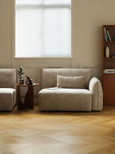 Scandinavian Medieval Style Simple 3/4 Seater Chenille Straight Sofa