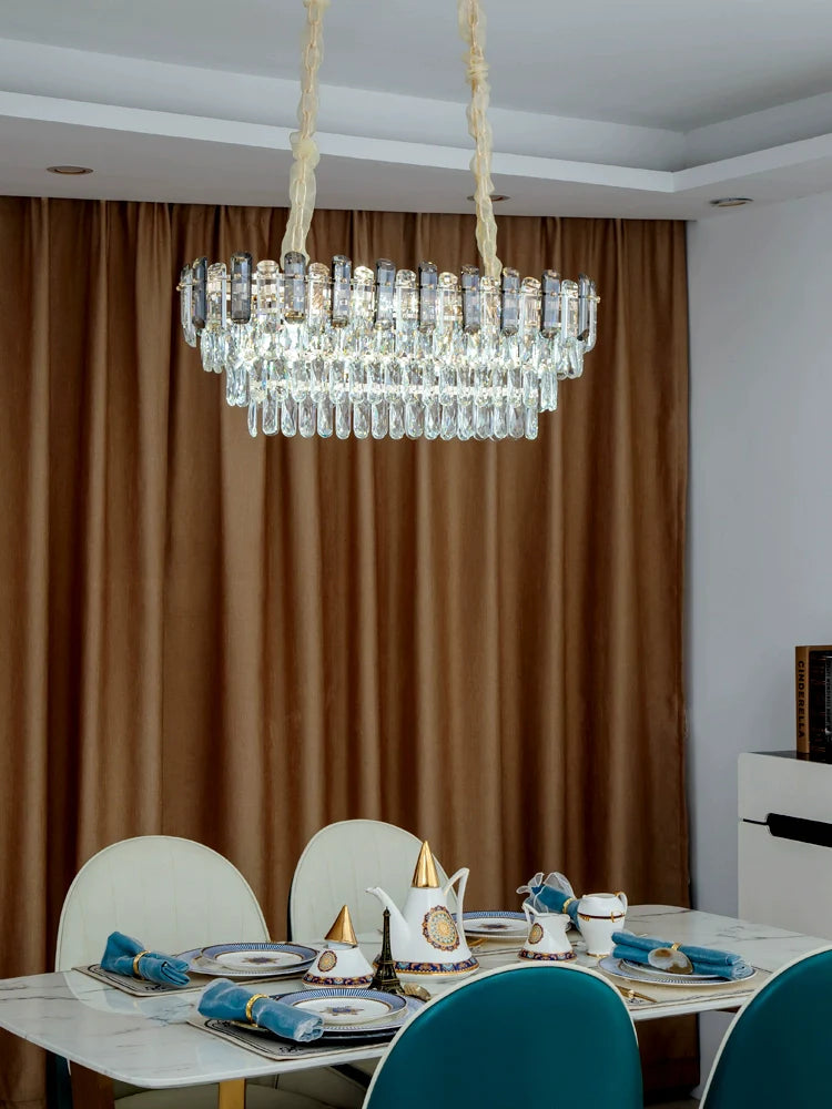 Lustre en cristal de luxe léger pour salon/chambre