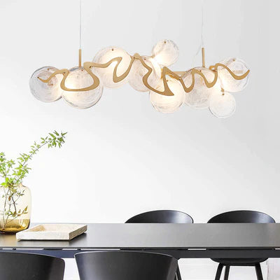 Lampadario a grappolo rotondo in vetro minimalista di lusso postmoderno per sala da pranzo/soggiorno/camera da letto