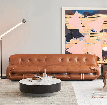 Italian Retro Unique Shape Sofa With Steel Teeth