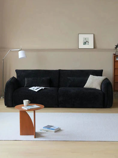 Scandinavian Medieval Style Simple 3/4 Seater Chenille Straight Sofa