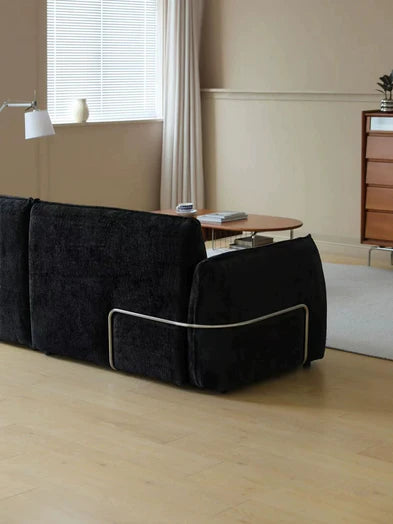 Scandinavian Medieval Style Simple 3/4 Seater Chenille Straight Sofa