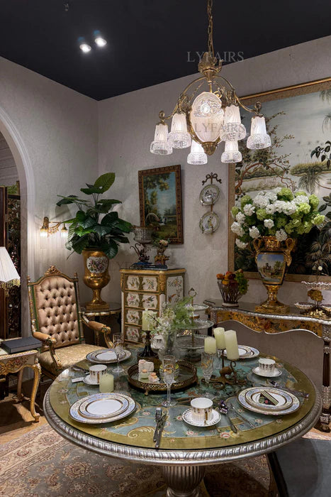 LYFAIRS x FH&Home Baroque Handcrafted Glass Chandelier for Palace