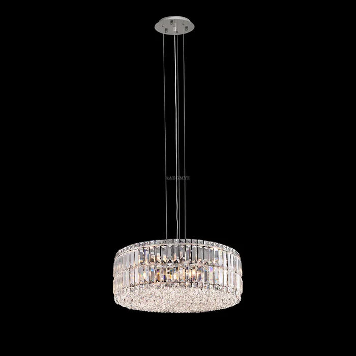 Lustre moderne en cristal argenté, rond ou rectangulaire, luminaire décoratif pour salon, salle à manger ou chambre à coucher