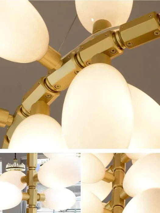 Lustre en verre style nordique, style raisin, pour escalier, couloir ou entrée