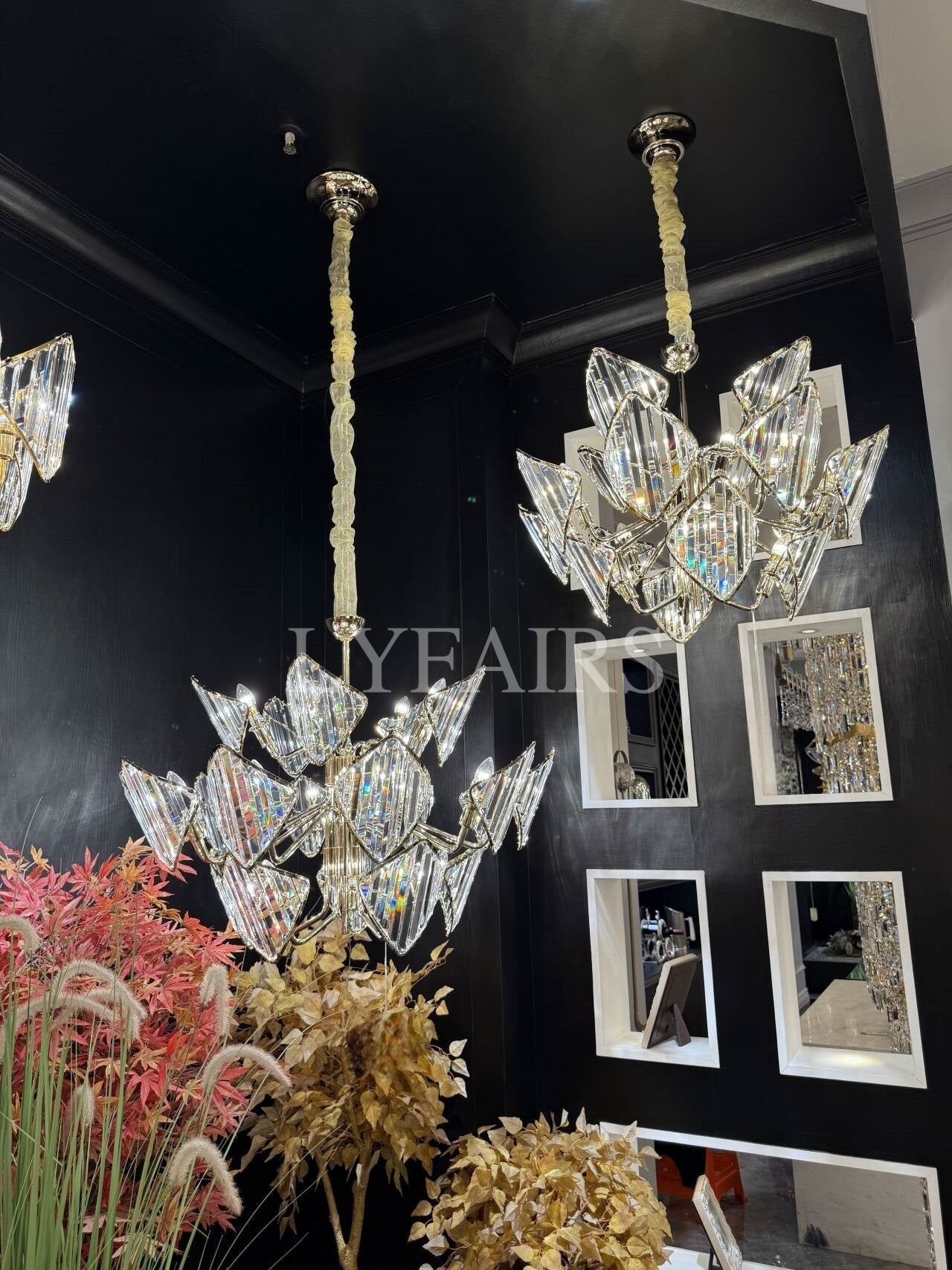 Lustre en cristal rhombique multicouche de luxe