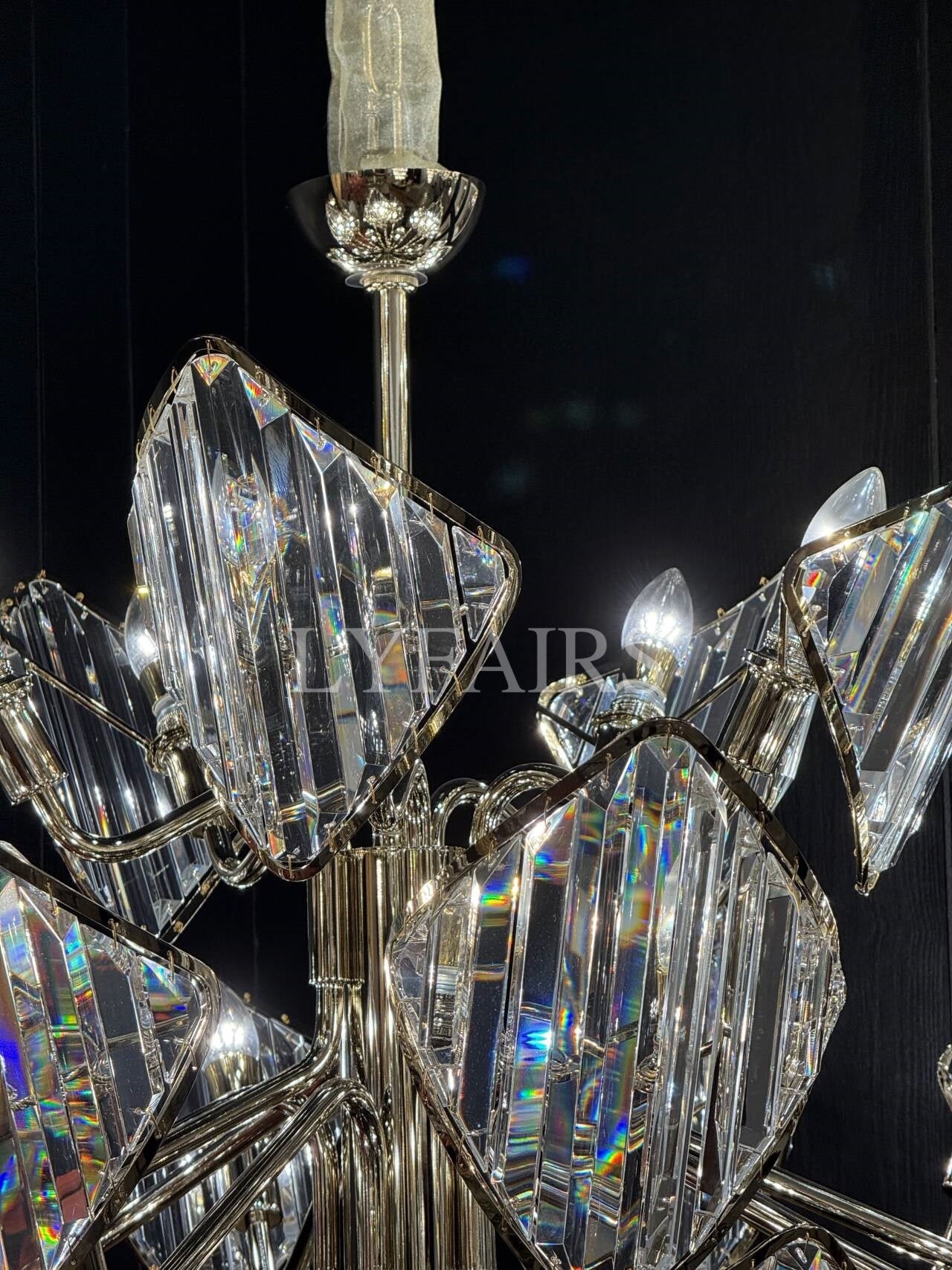 Lustre en cristal rhombique multicouche de luxe