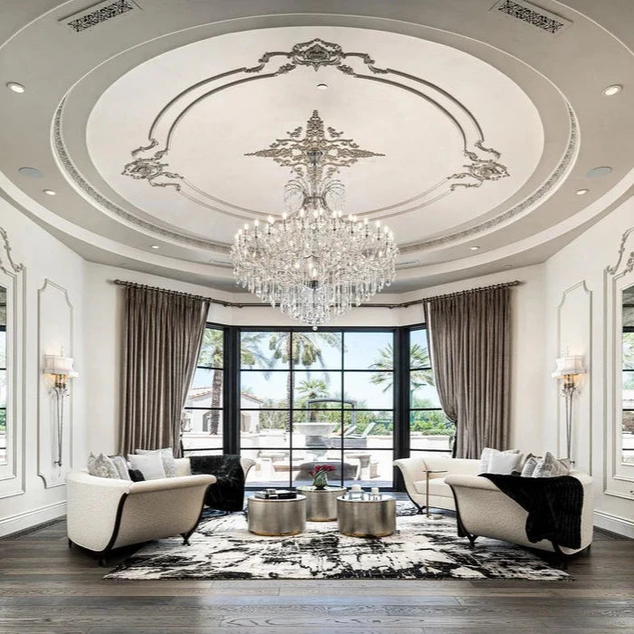 Lampadario di cristallo classico tradizionale per scale/ingresso/villa/soggiorno con soffitto alto