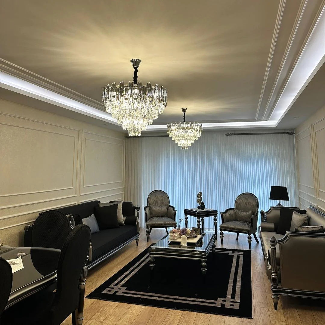 Lustre en cristal de luxe léger pour salon/chambre