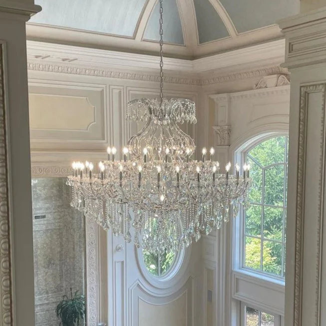Lampadario di cristallo classico tradizionale per scale/ingresso/villa/soggiorno con soffitto alto