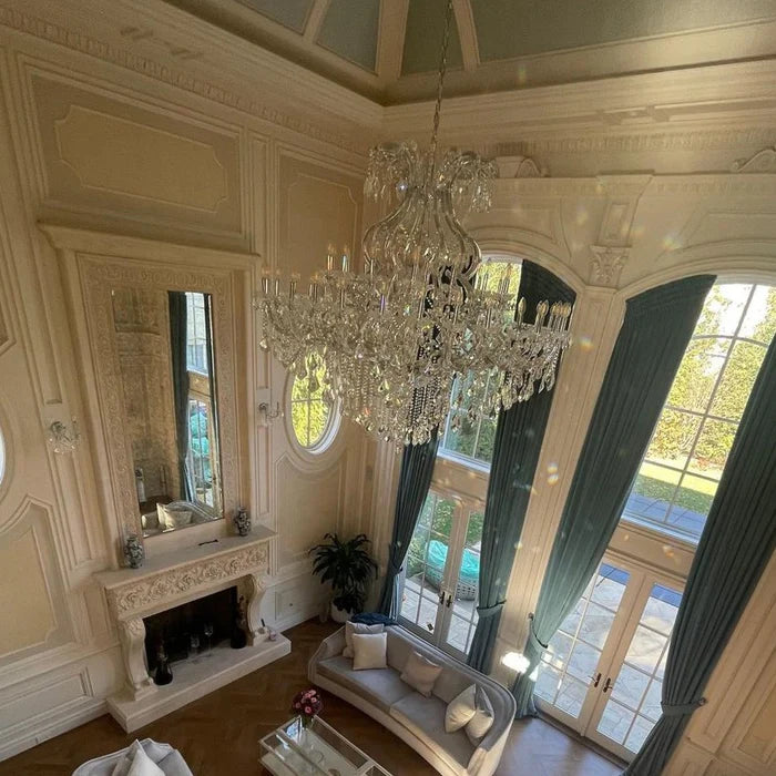 Lampadario di cristallo classico tradizionale per scale/ingresso/villa/soggiorno con soffitto alto