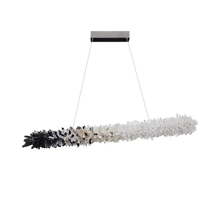 Lustre linéaire moderne en cristal naturel