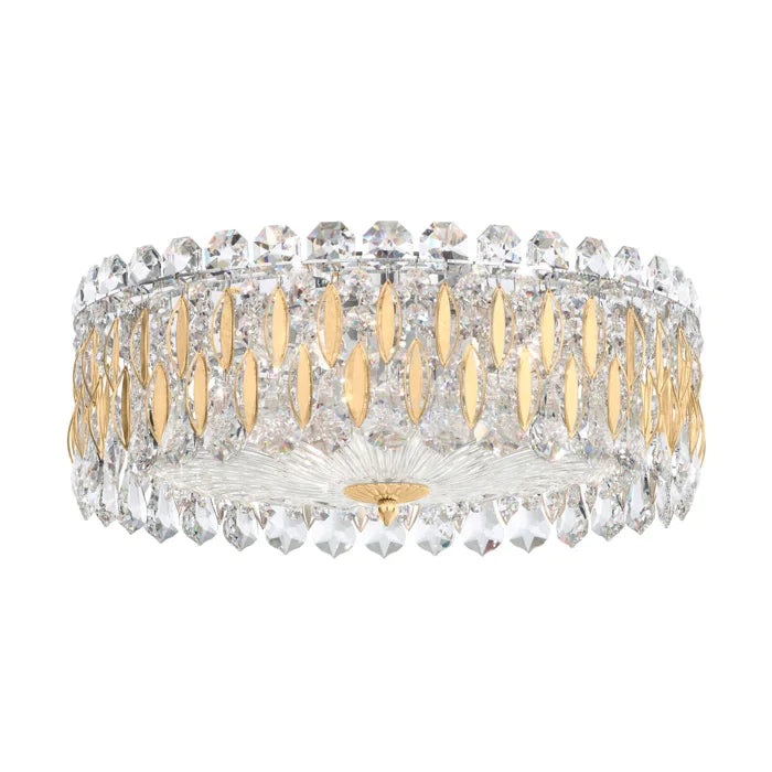 Lustre encastré/rectangulaire/rond de la collection Drum, composé de perles de cristal de luxe légères