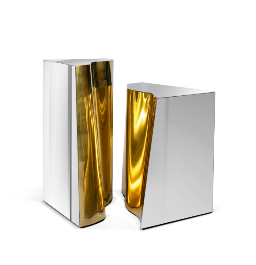 Luxury Crackle Column Side Table