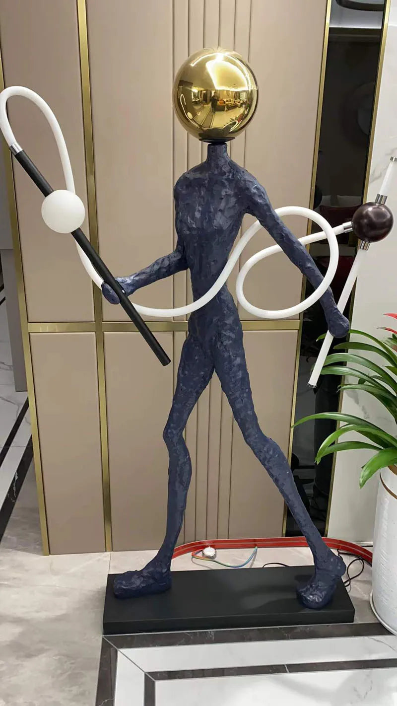 Art Gold Head Sculpture LED Floor Lamp