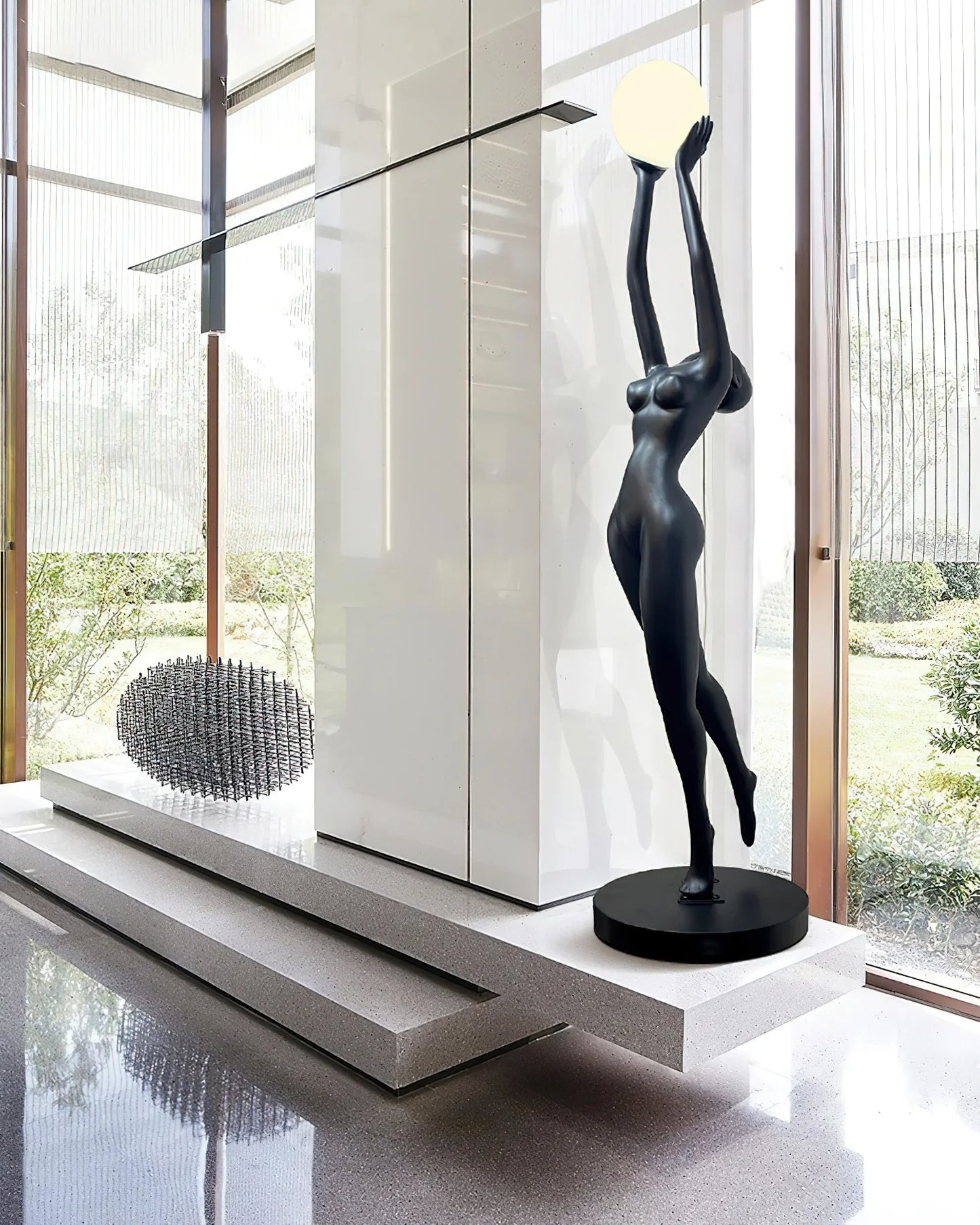 Elegant Lady Sculpture Floor Lamp