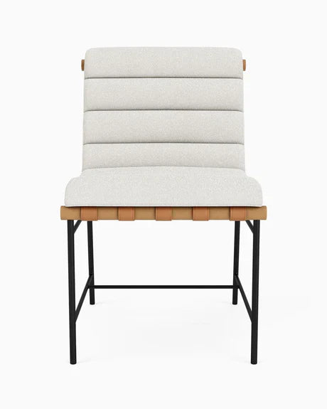 Chaises de salle à manger en cuir bouclé