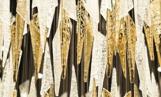 Lustre flottant de luxe en verre glaçon créatif pour salon/villa