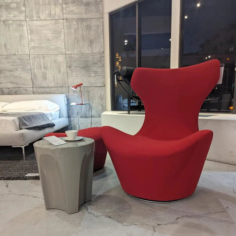 Modern Red Fabric Accent Chair