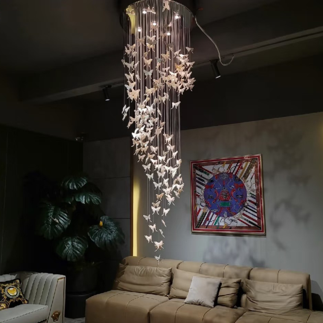 Lustre d'escalier en colimaçon moderne, luminaire de plafond pour salon/entrée à haut plafond