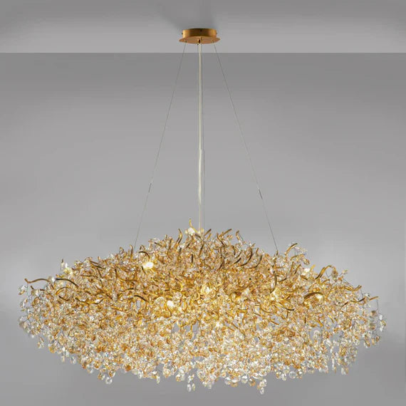 Lustre en cristal de luxe moderne et léger pour salle à manger/salon