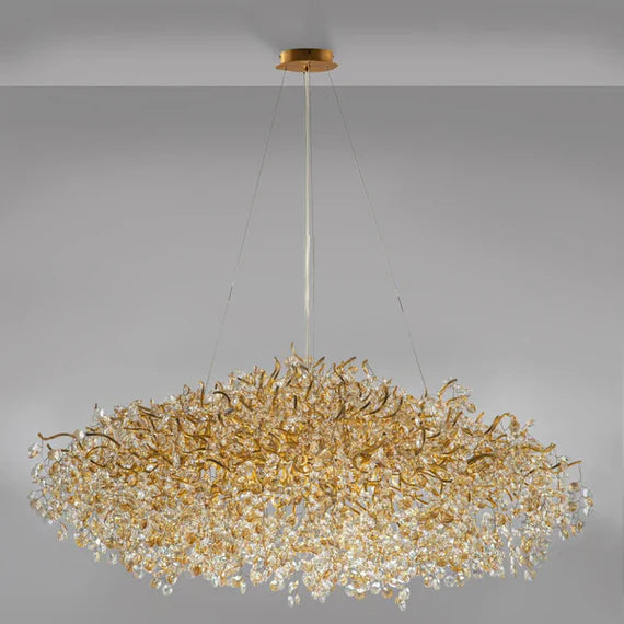 Lustre en cristal de luxe moderne et léger pour salle à manger/salon