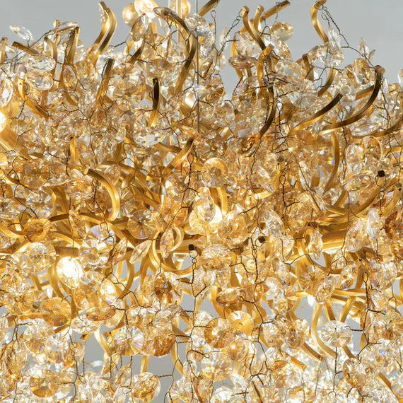 Lustre en cristal de luxe moderne et léger pour salle à manger/salon