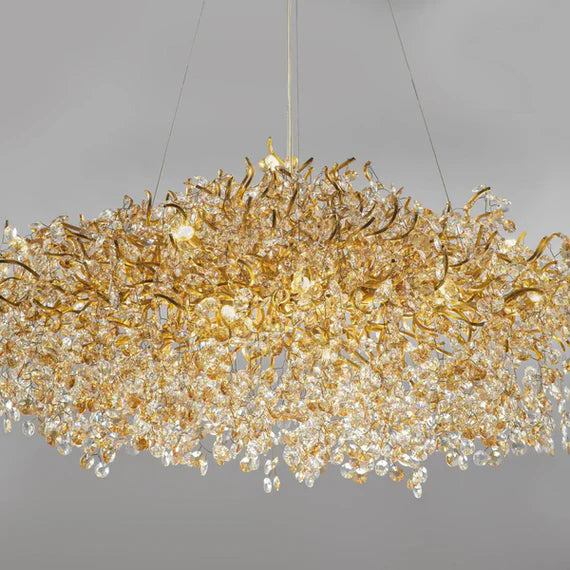 Lustre en cristal de luxe moderne et léger pour salle à manger/salon
