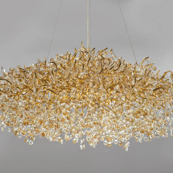 Lustre en cristal de luxe moderne et léger pour salle à manger/salon