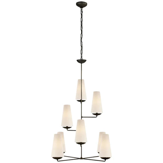 Lampadario verticale in finitura bronzo/nero/bianco