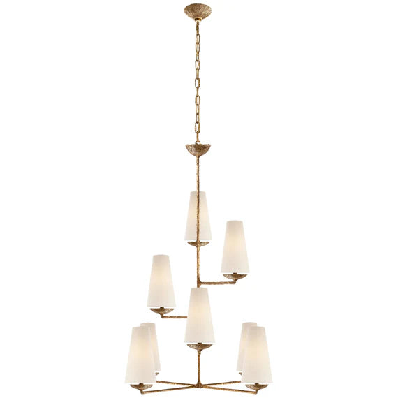 Lampadario verticale in finitura bronzo/nero/bianco