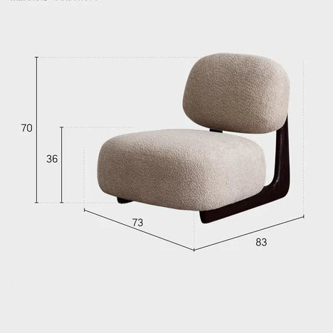 Fauteuil d'appoint moderne en tissu Sherpa avec base en bois
