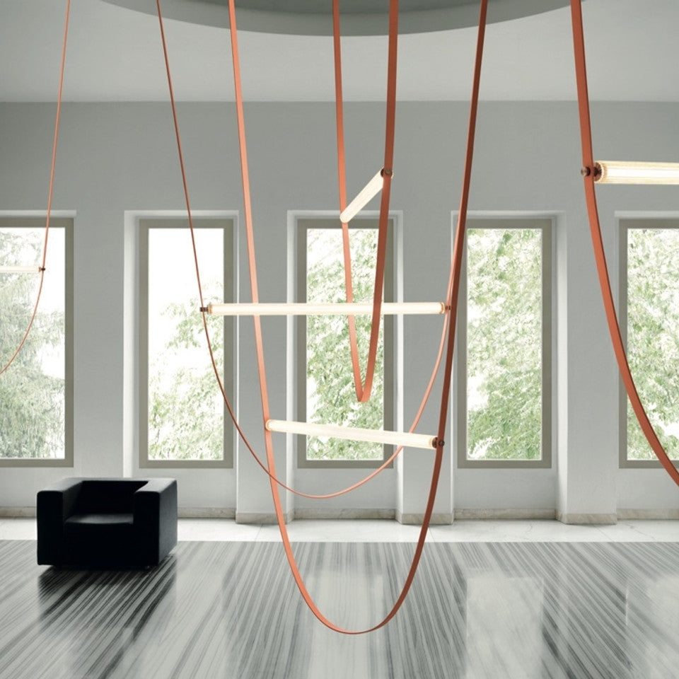 Designer U-shaped Belt Lamp LED Glass Tube Chandelier