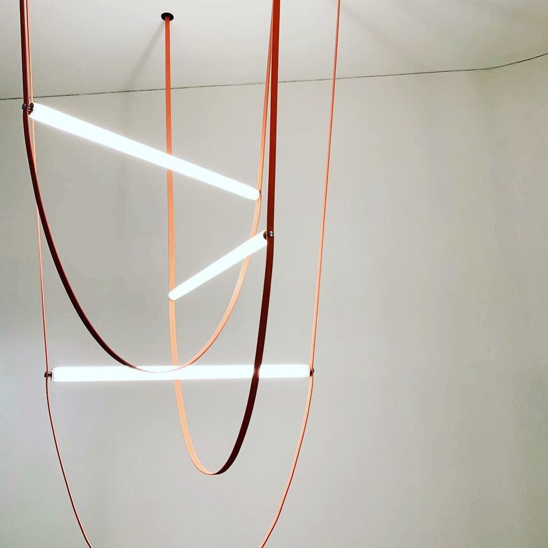 Designer U-shaped Belt Lamp LED Glass Tube Chandelier