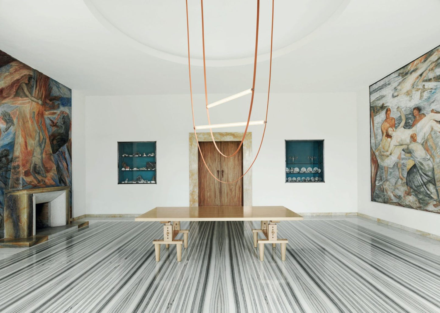 Designer U-shaped Belt Lamp LED Glass Tube Chandelier