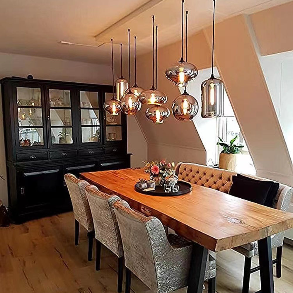 Smoky Gray Glass Chandelier for cafe and dining room