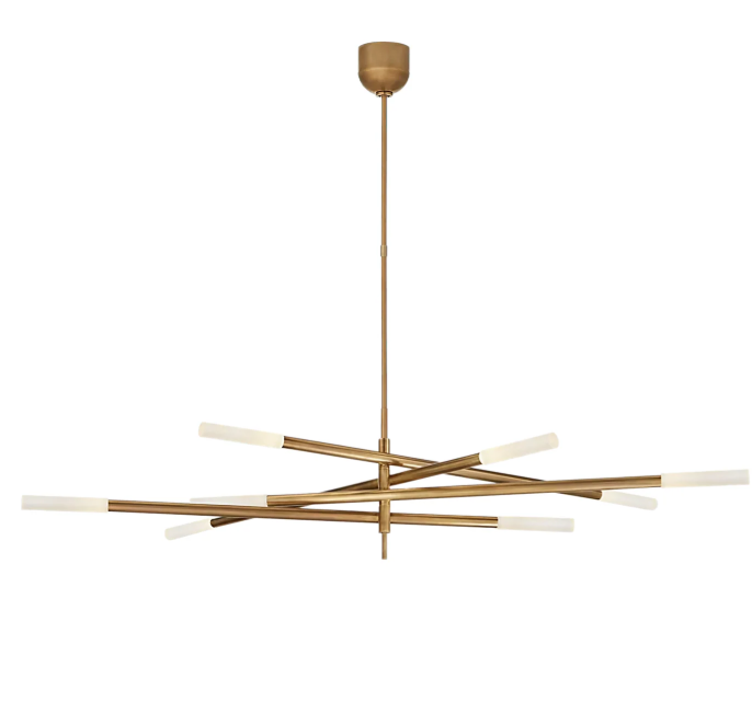 Minimalist 8/10 Light Articulating Chandelier in Brass/Polished Chrome/Bronze Finish
