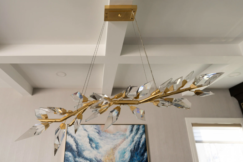 Modern Luxury Linear Handcrafted Crystal Chandelier for Dining Room