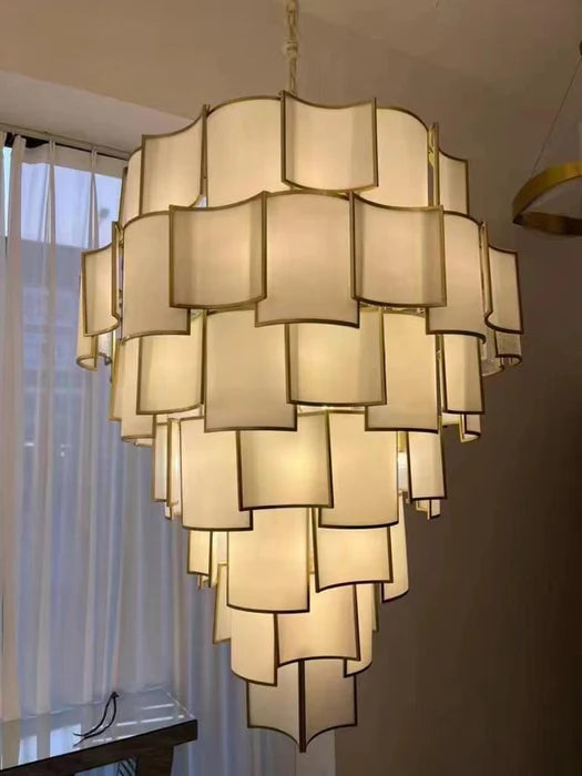 Lustre moderne en carreaux acryliques pour plafond haut