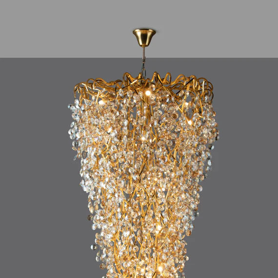 Lustre en cristal de luxe moderne et léger pour salle à manger/salon