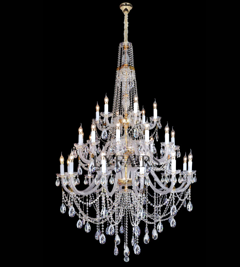 Luxury Classic 2/3 Tier Candle Light Grand Palace Crystal Chandelier
