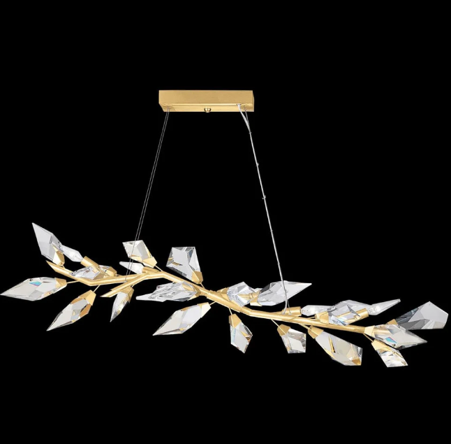 Modern Luxury Linear Handcrafted Crystal Chandelier for Dining Room