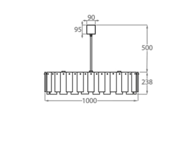 Lustre rond en cristal personnalisé D39,4"