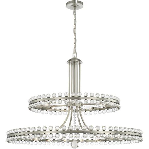 Lustre moderne en forme de boule de verre à 2/3 anneaux pour plafond bas